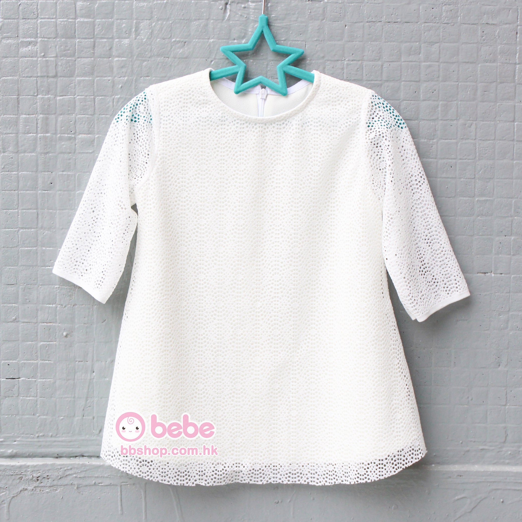 HMD591 White Lace Top for Girls 白色女童哩士雙層上衣