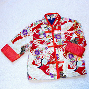HMC260 日本燙金紅色鶴男童中國服（斷碼現貨）