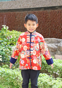 HMC287 日本燙金銅紅色和風男童中國服