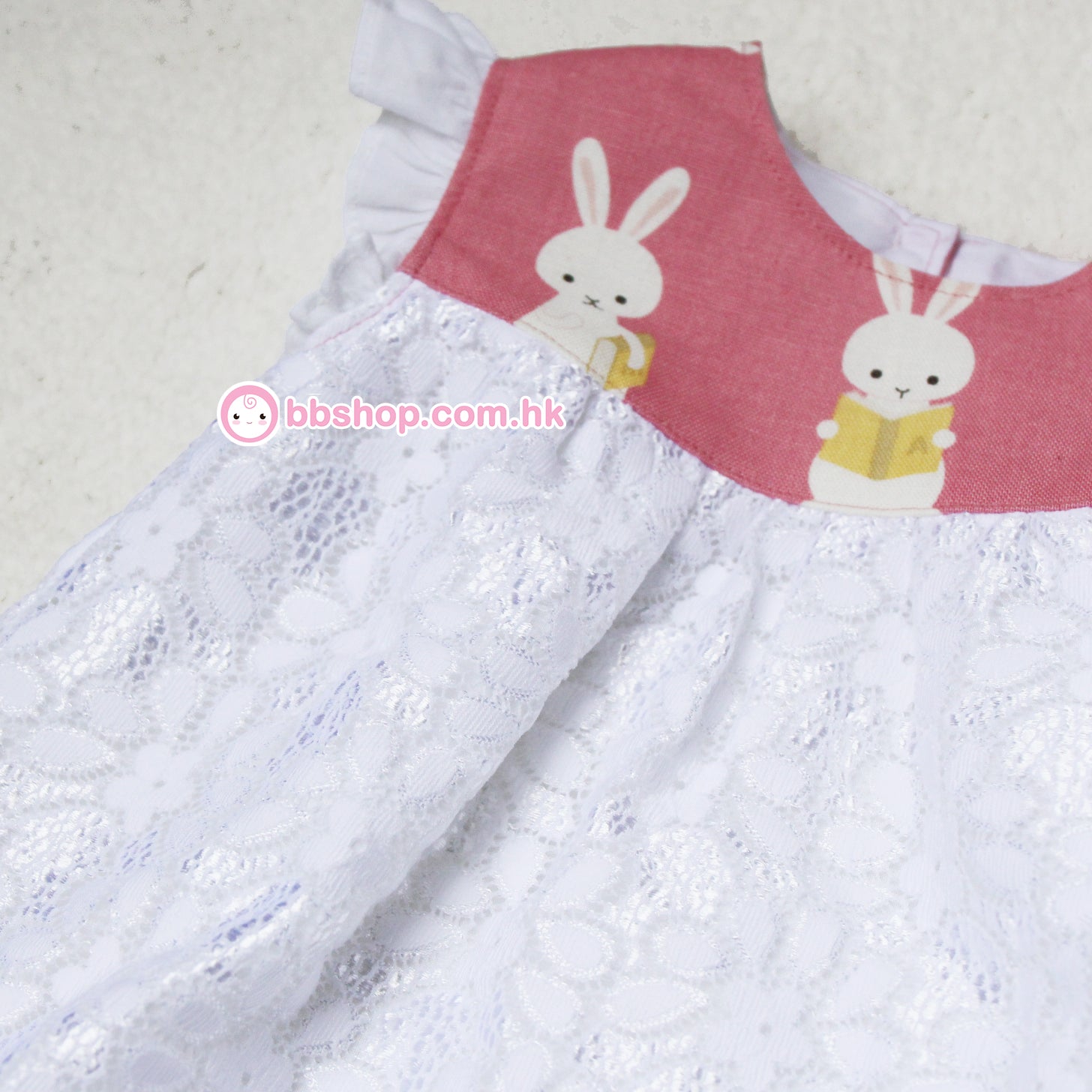 HMD231 日本布料粉紅看書兔仔喱士小花上衣（限量）