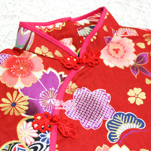 HMD295 燙金暗紅和風繡球中國服 Red Japanese Pattern Cheongsam （現貨）