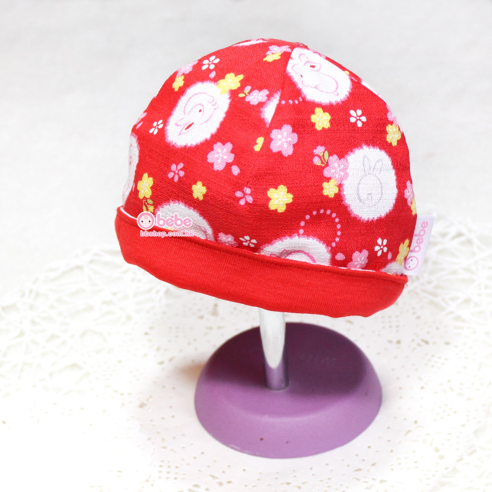 HMH506 Handmade Red Rabbit Baby Hat (0 - 6 Months)