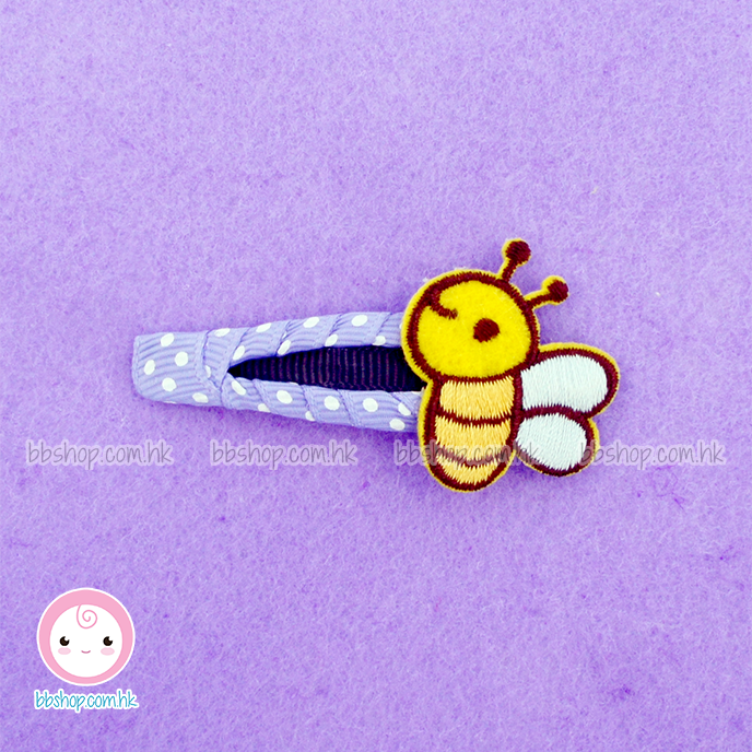 HSC188 Polka Dot Blue Ribbon Bee Snap Clip (1 PC)