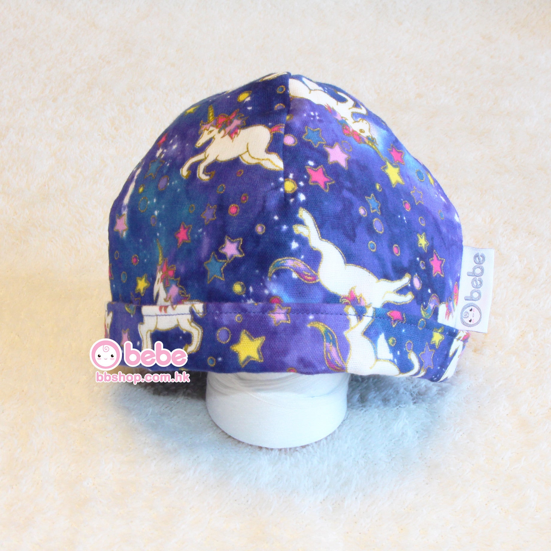 HMH505 Handmade Blue Unicorn Baby Hat (0 - 6 Months)