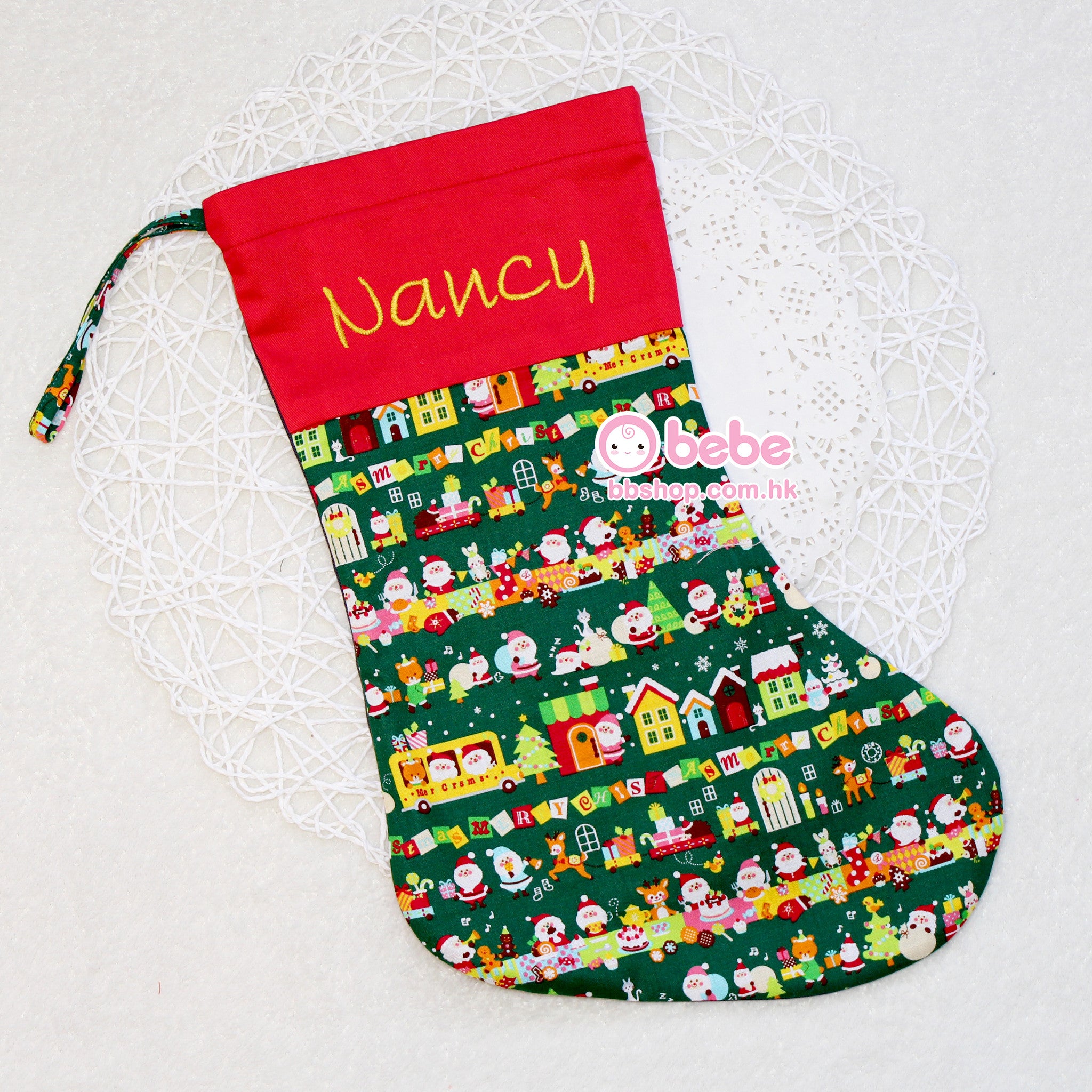 HCS126 Personalized Red Christmas Stocking