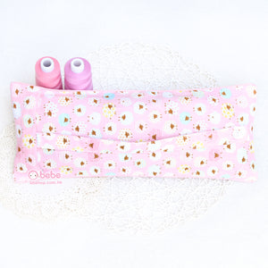 HEB743 紫色波點可愛棉羊繡名安寧米袋 Purple Polka Dot Cute Sheep Cotton Personalized Rice Bag