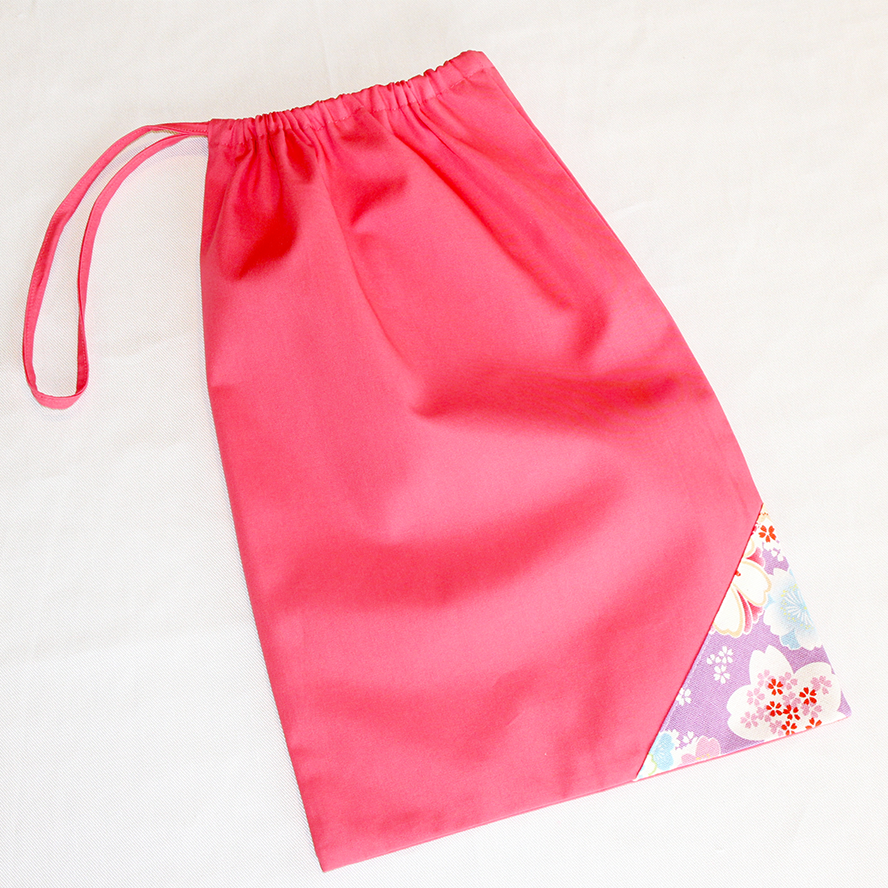 WB102 手工製粉紅色索繩袋 Handmade Pink Gift Bag for our own Bib and Clothing (Random Pattern)