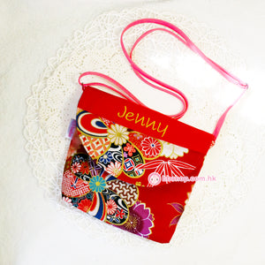 HEB605 紅色燙金和風斜揹袋 Japan Pattern Cross Body Bag