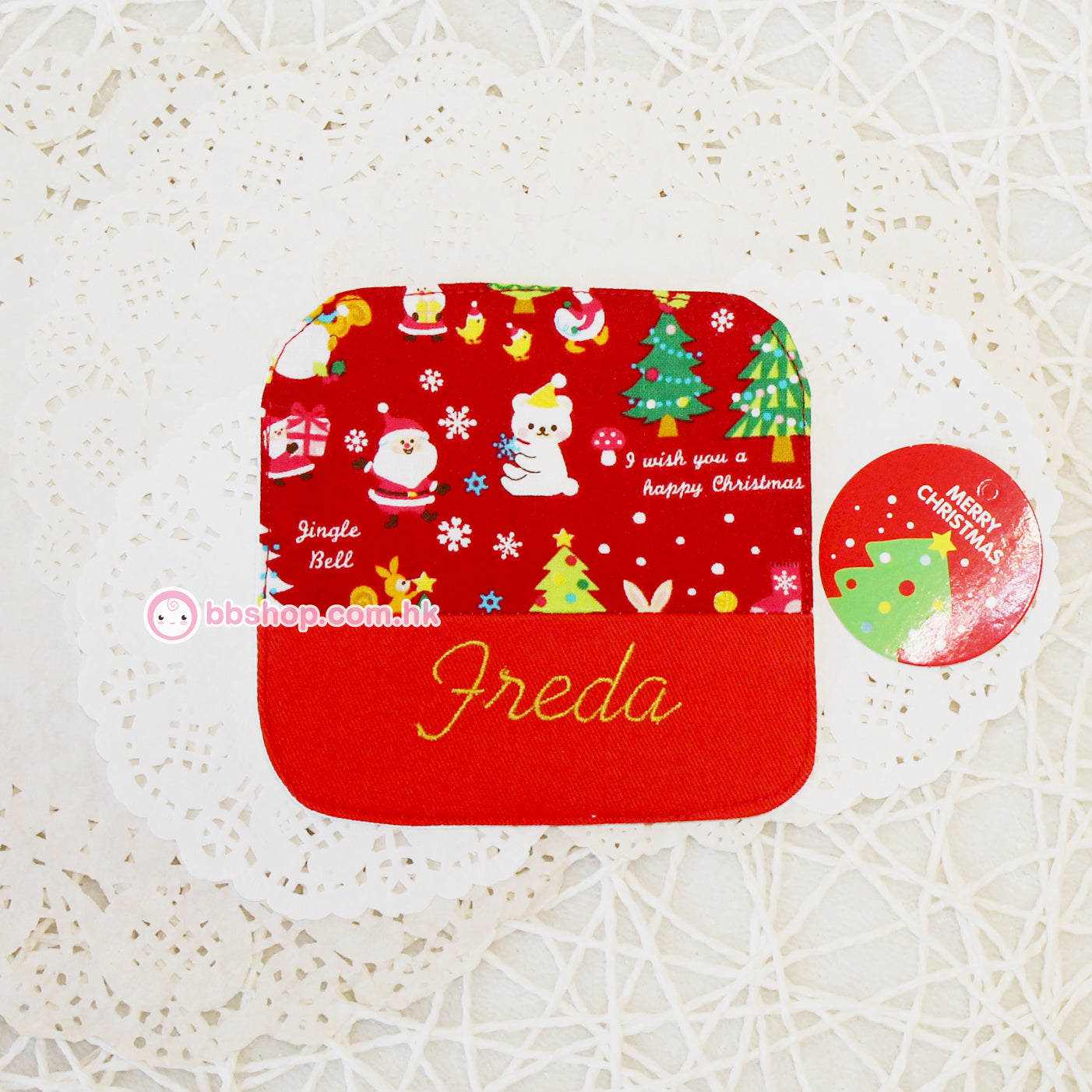 HEC210 Red Christmas Personalized Coaster