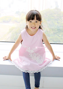 HMD256 粉紅色哩士雙層女童裙（限量）